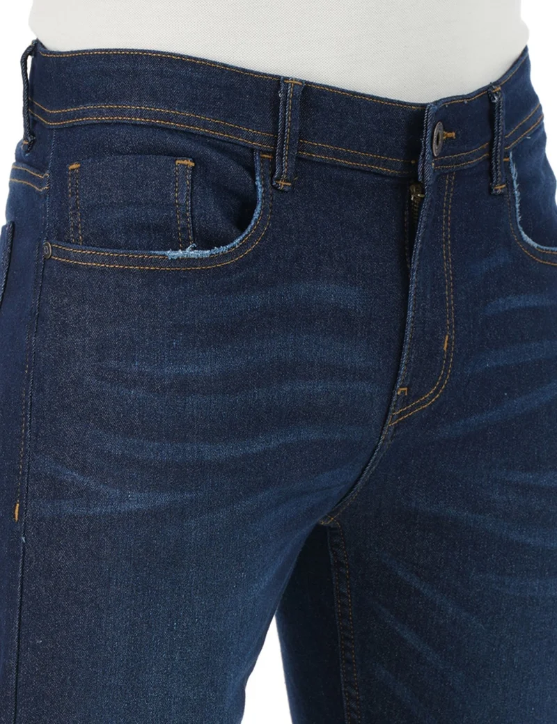 Inkd INDIGO - Aegean Men's Slim Fit Jeans - Mid-Rise | Cotton Blend | Contrast Stitch | Stretchable Fabric | Classic 5 Pocket Styling for Men | Best Price UAE